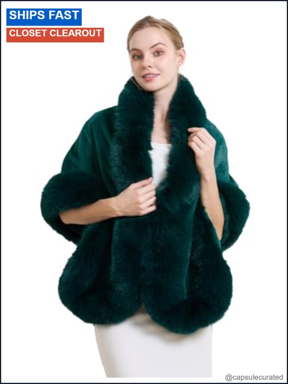Faux Fur Shawl Wrap Stole Bridal Wedding